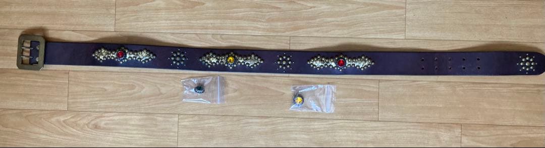 FUNNY ライダースウォレット&チェーン&ベルト　モーガンスターコンチョ　赤茶