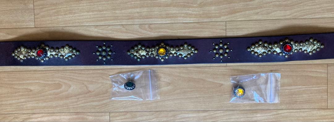 FUNNY ライダースウォレット&チェーン&ベルト　モーガンスターコンチョ　赤茶