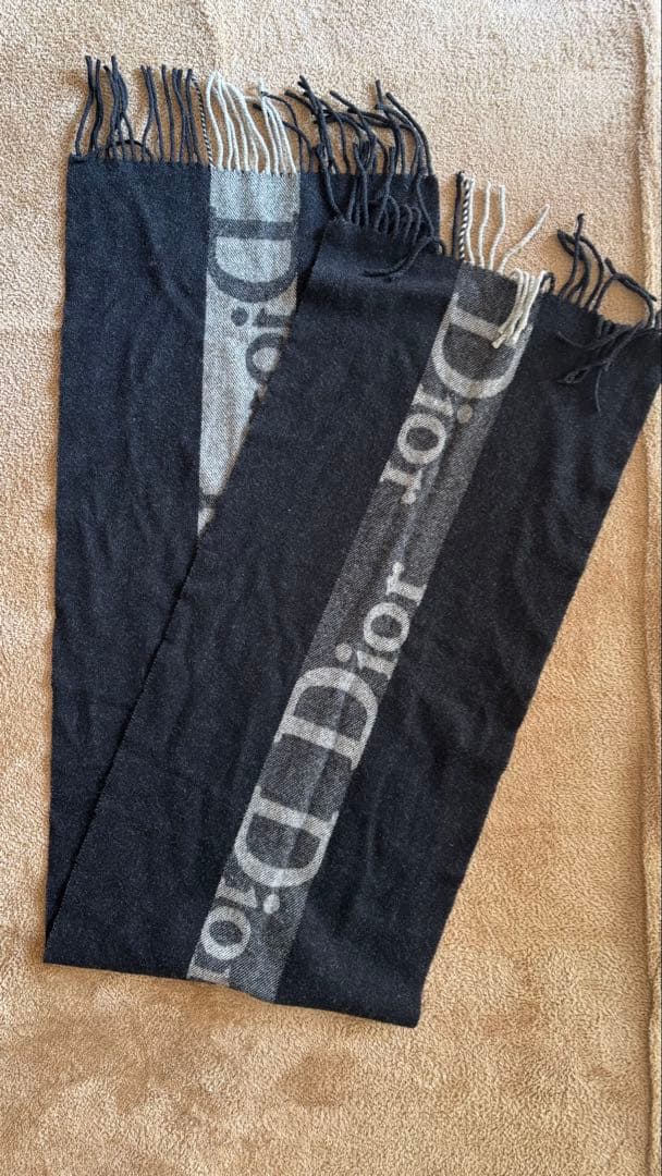 スコットランド製 ウール カシミア混 Christian Diorマフラー