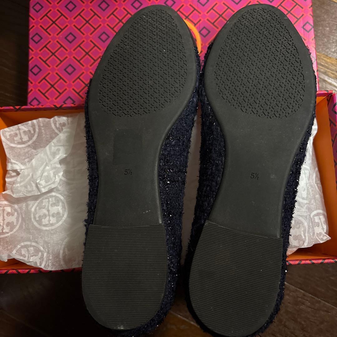 Tory Burch フラットシューズ 5.5 ネイビー