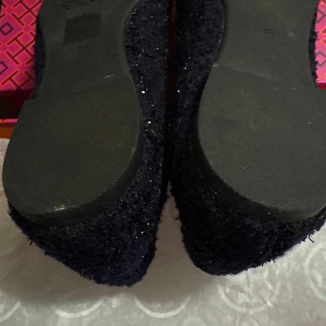 Tory Burch フラットシューズ 5.5 ネイビー