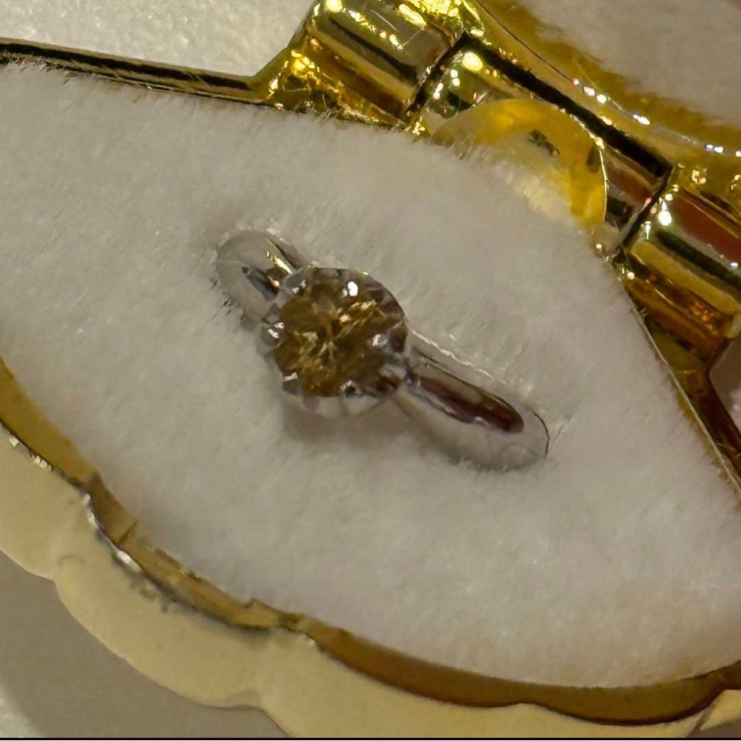 ジュエリーマキ　ベビーリングLovety11月誕生石シトリントパーズ　PT850