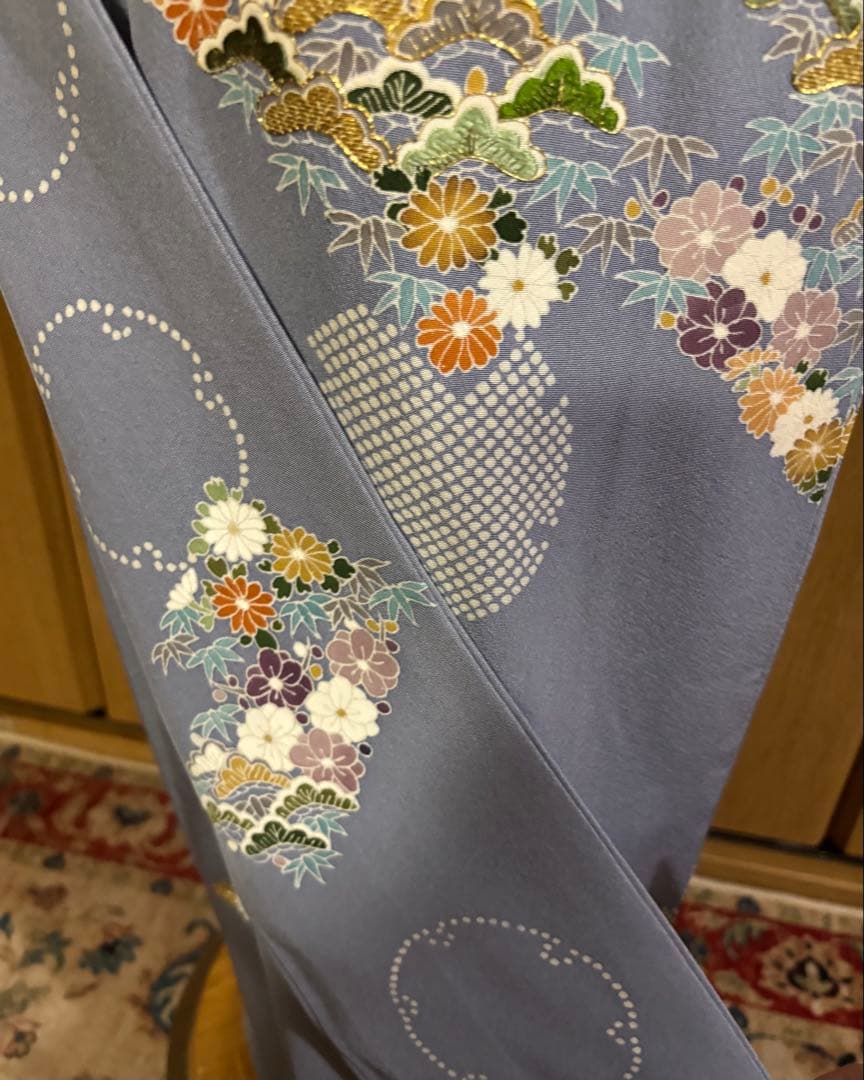 美しい日本の着物【京林】京屋林蔵 友禅と手刺繍　逸品訪問着　4点セット