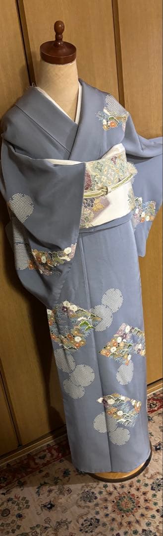 美しい日本の着物【京林】京屋林蔵 友禅と手刺繍　逸品訪問着　4点セット