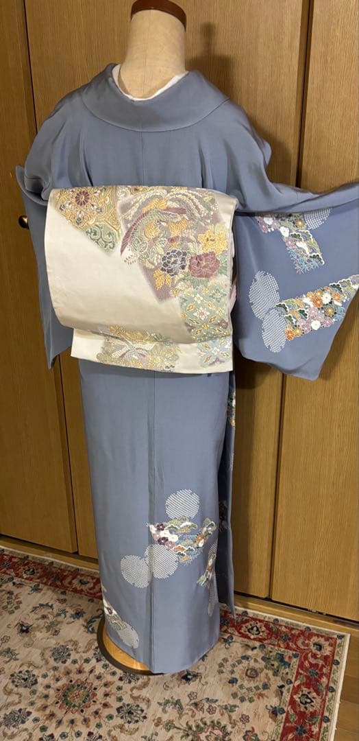 美しい日本の着物【京林】京屋林蔵 友禅と手刺繍　逸品訪問着　4点セット