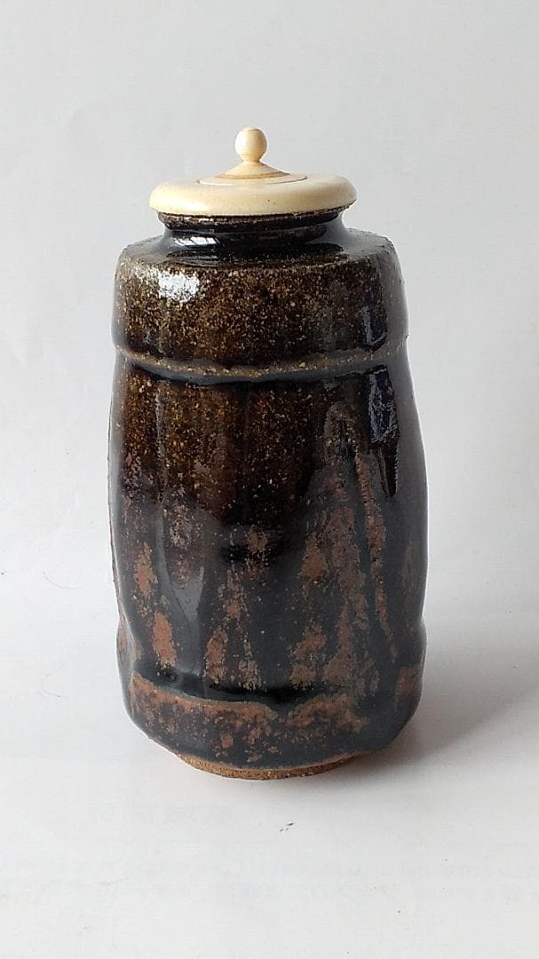 albus朝鮮唐津 茶入徳沢守俊仕覆駱駝文いちご手錦利休緞子茶道具共箱新品