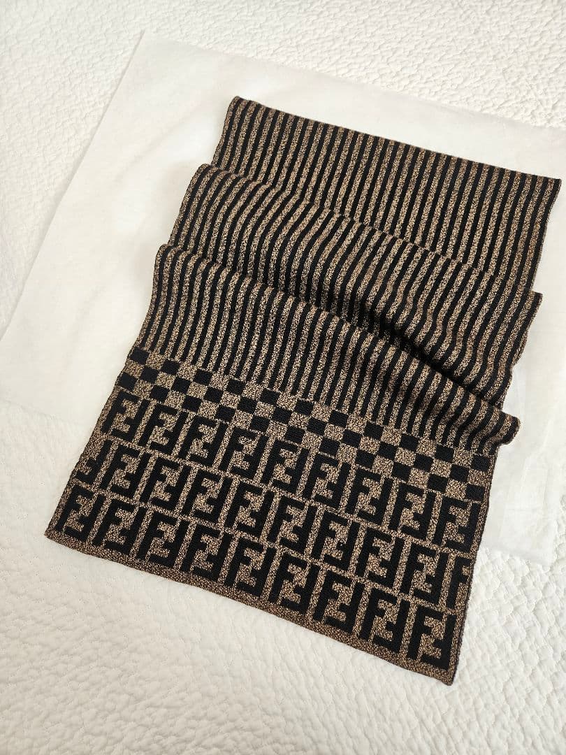 美品✨ FENDI フェンディ ズッカ柄 FF マフラー ウール イタリア