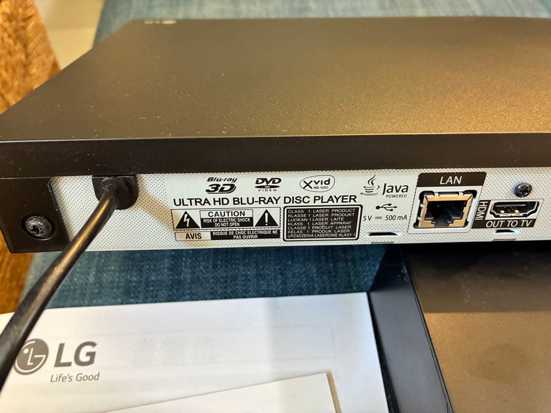 UBK80 4K Ultra HD ブルーレイプレーヤー 説明書リモコン有