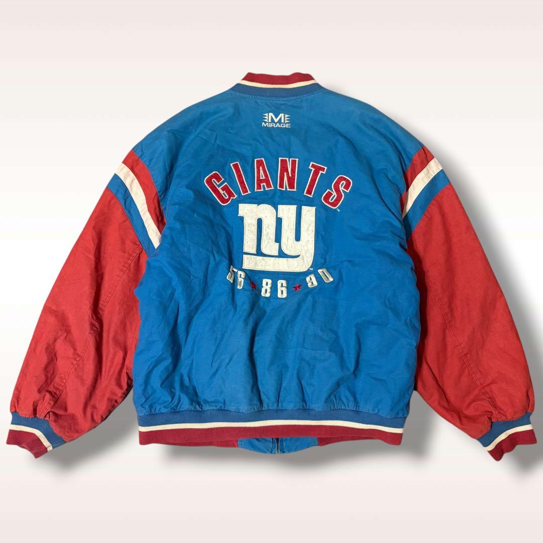 【90s古着】ニューヨークジャイアンツ　ミラージュ製　刺繍ロゴ　中綿スタジャン