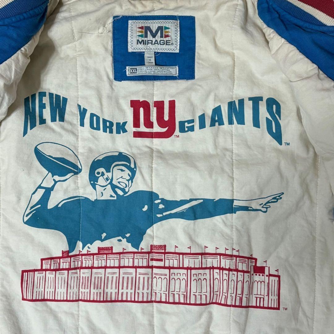 【90s古着】ニューヨークジャイアンツ　ミラージュ製　刺繍ロゴ　中綿スタジャン