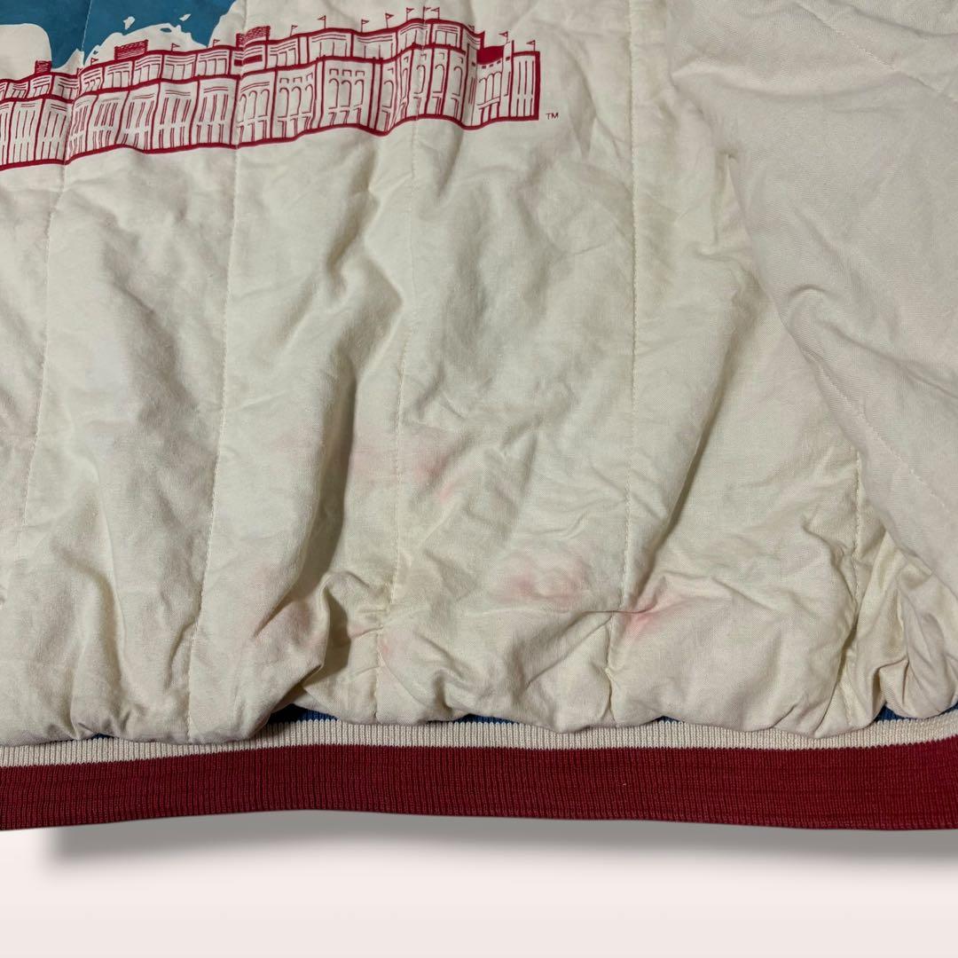 【90s古着】ニューヨークジャイアンツ　ミラージュ製　刺繍ロゴ　中綿スタジャン
