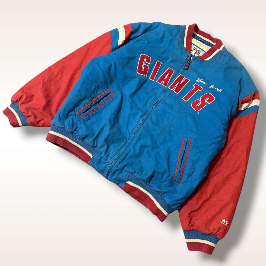 【90s古着】ニューヨークジャイアンツ　ミラージュ製　刺繍ロゴ　中綿スタジャン
