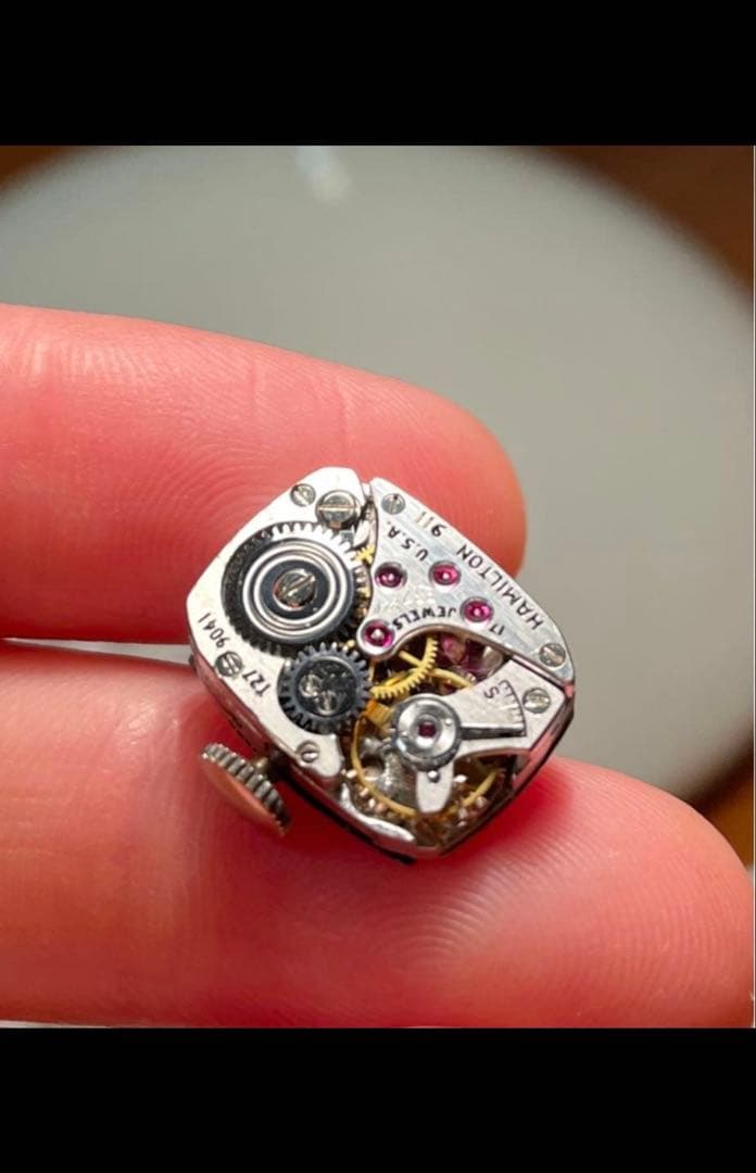 ハミルトン　レディース手巻きダイヤ アンティーク　　プラチナ　14k