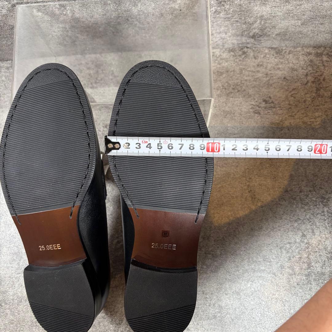 新品　オリヒカ 25cm EEE イタリアンレザー ローファー マッケイ 黒