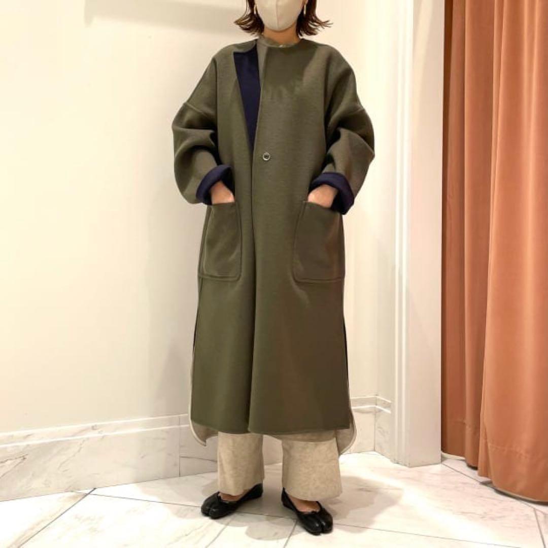 Demi-Luxe BEAMS / クルーネック リバーコート