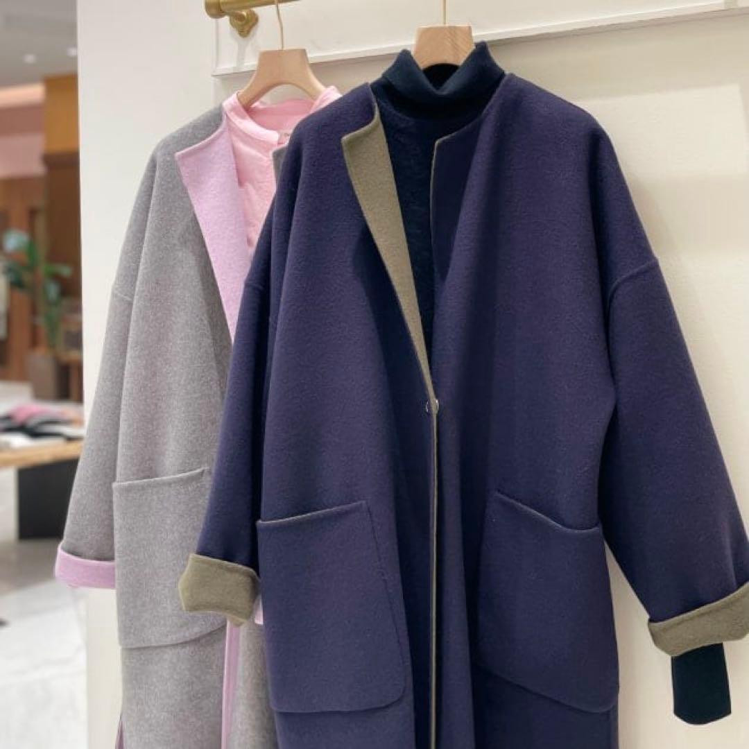 Demi-Luxe BEAMS / クルーネック リバーコート