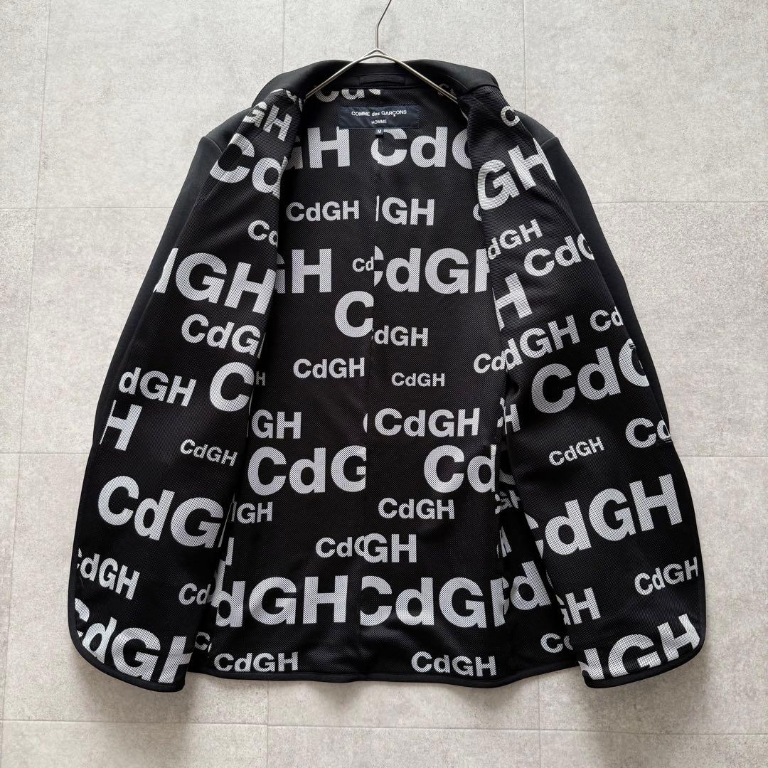 コムデギャルソンオム　ジャケット　ロゴ　メッシュ　黒　AD2019