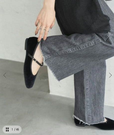 ルタロン　スクエアソフトメリージェーン 　ブラック 23.5cm