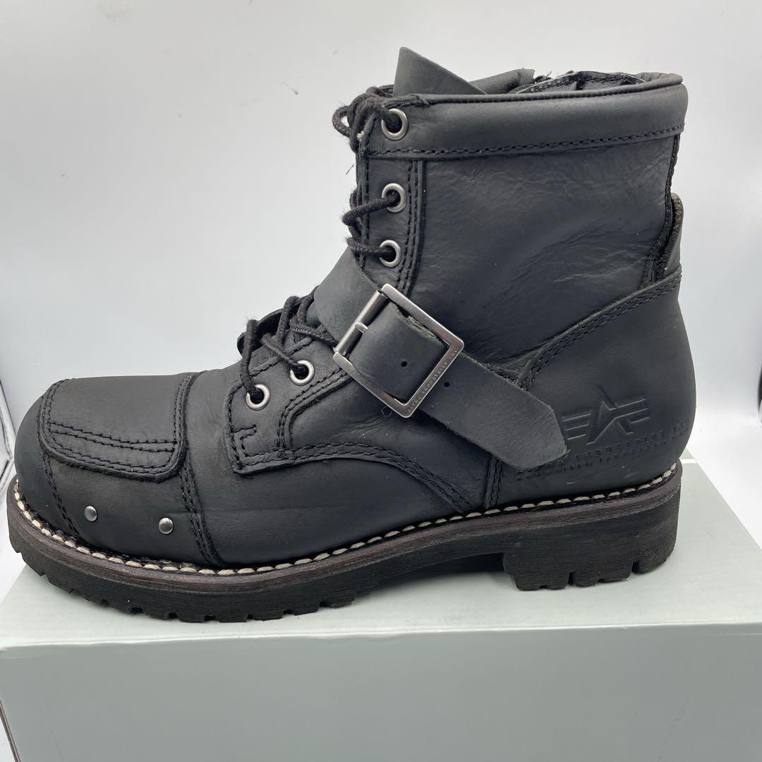 アルファインダストリーズ　エンジニアブーツ　スチールトゥ　サイドジップ　25.5