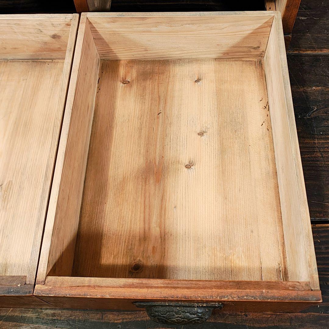 食器棚　ダイヤガラスの棚　昭和レトロ　古家具