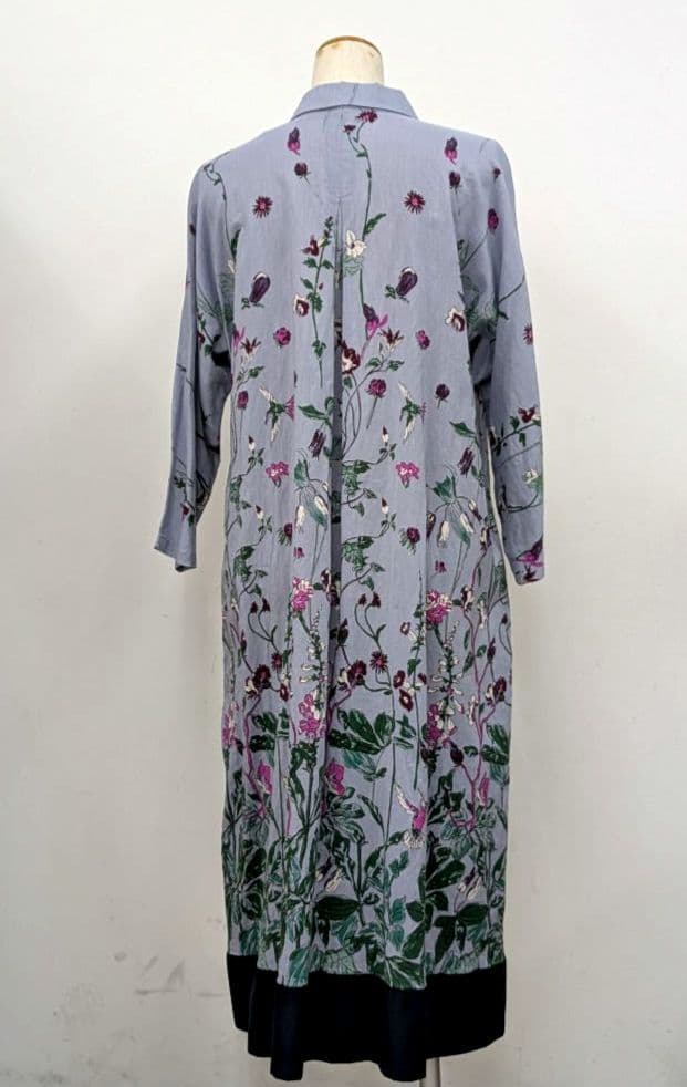 KEI Hayama PLUS アートプリント ロングワンピース 花柄 シルク混