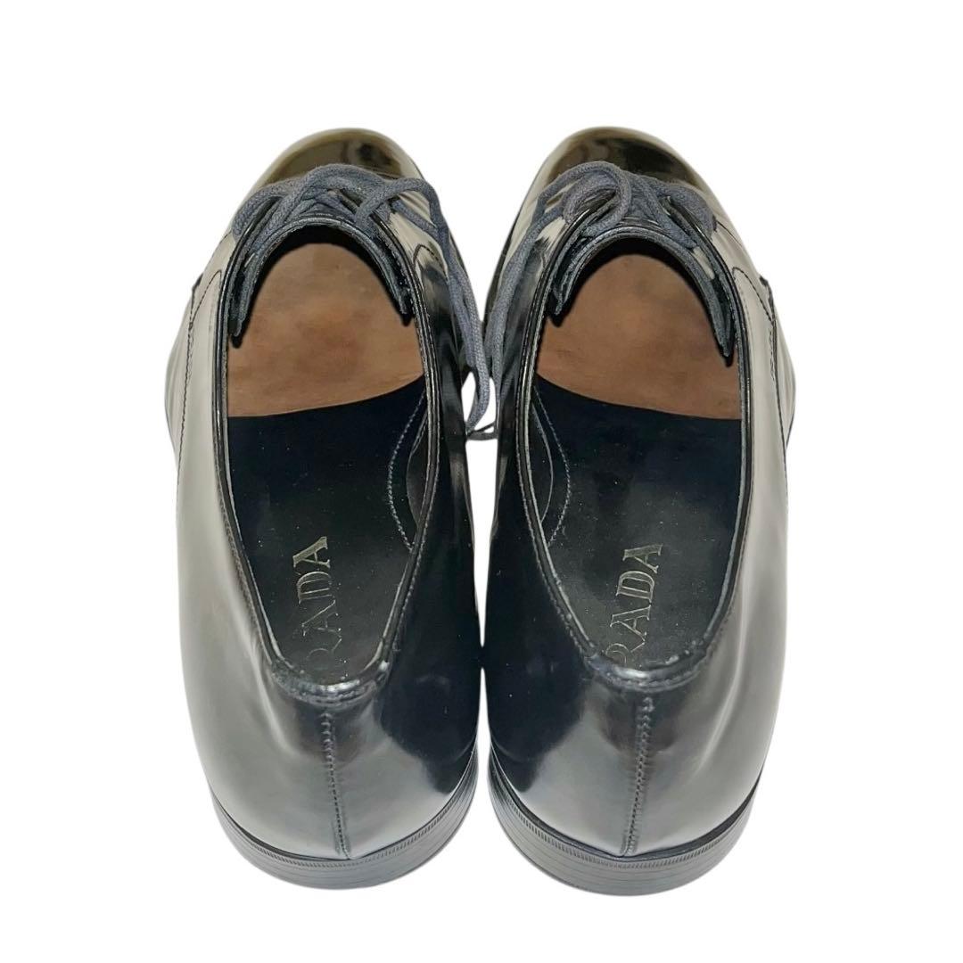 【美品】◾️PRADA◾️ドレスシューズ◾️プレーントゥ◾️ブランドロゴ◾️ブラック