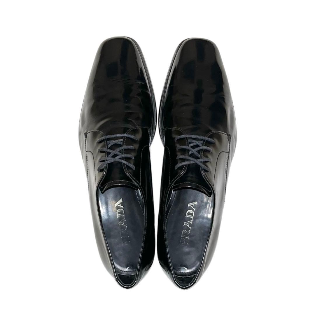 【美品】◾️PRADA◾️ドレスシューズ◾️プレーントゥ◾️ブランドロゴ◾️ブラック