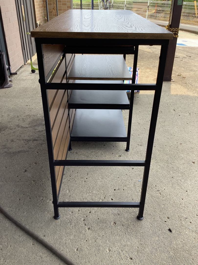 ロウヤ キッチンカウンター キッチンラック インダストリアル ゴミ箱収納