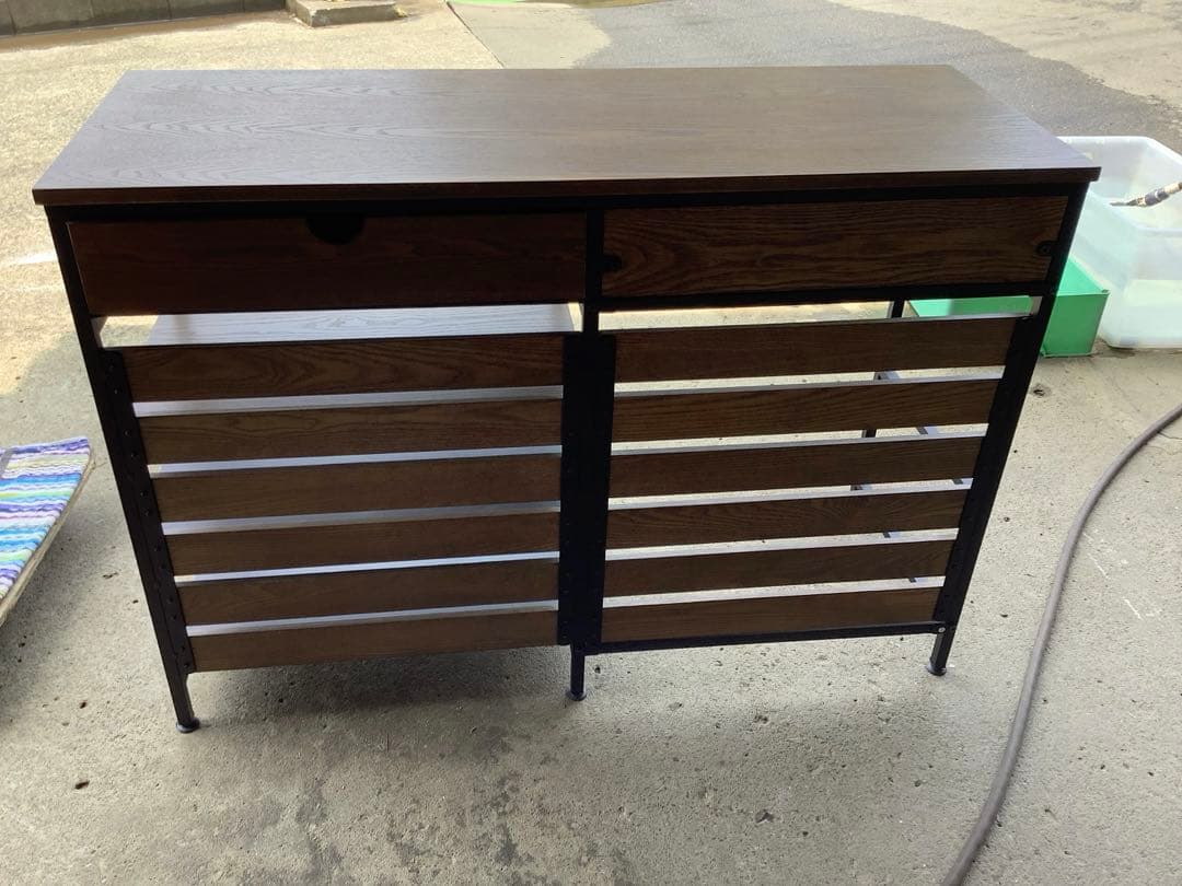 ロウヤ キッチンカウンター キッチンラック インダストリアル ゴミ箱収納