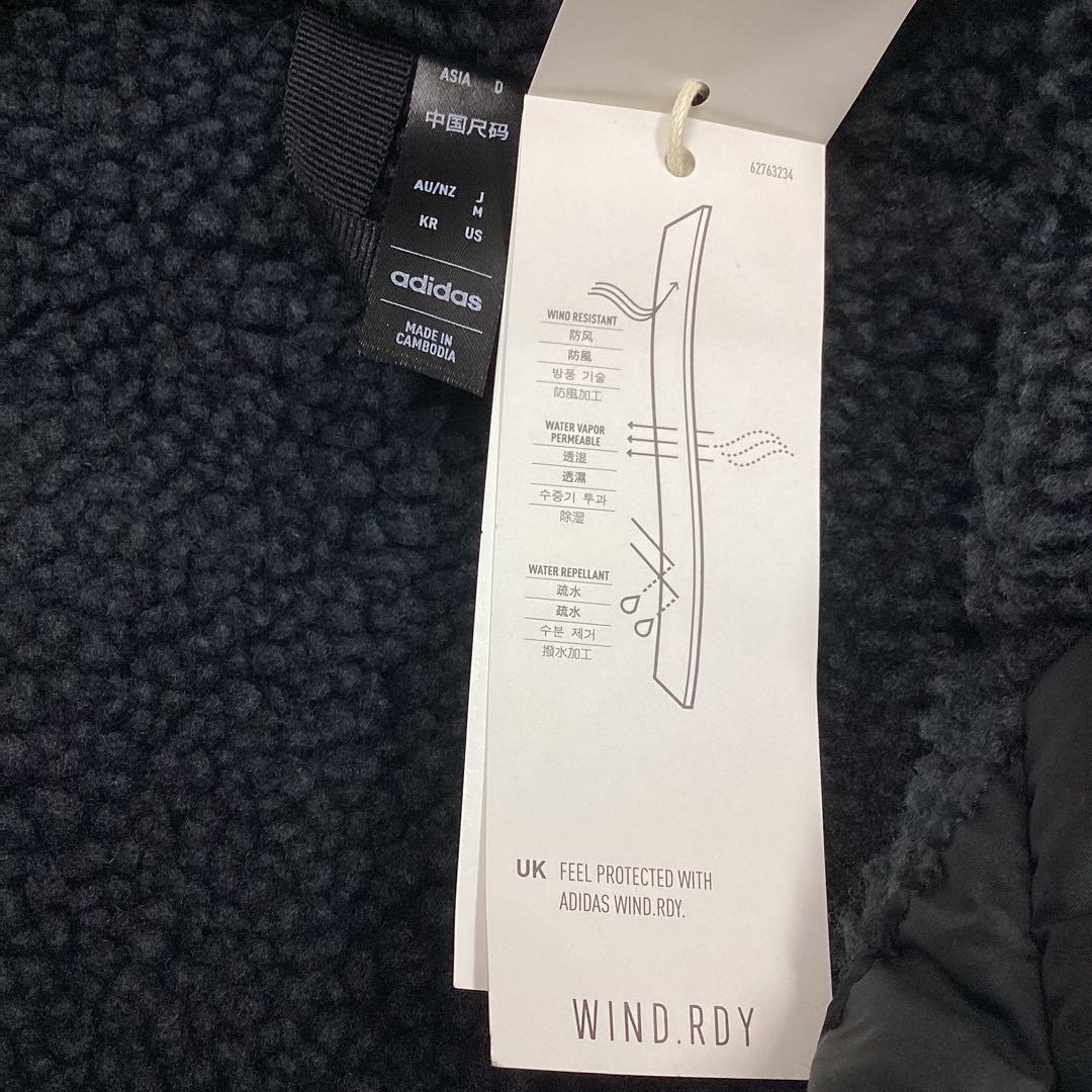 アディダス　ロングベンチコート　メンズ　Mサイズ　フード付き　スリーストライプス