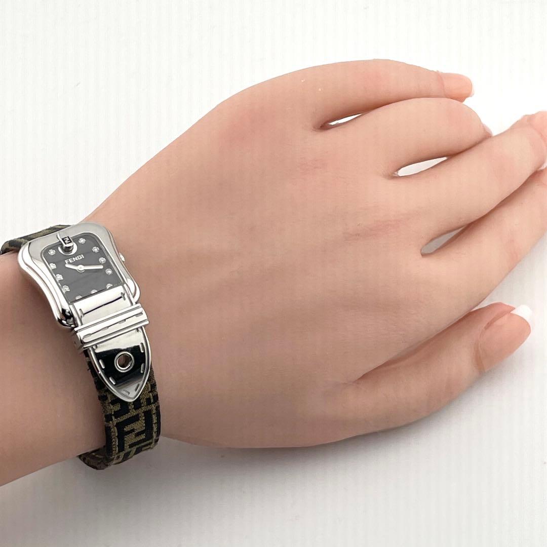 【稼働/新品電池】フェンディ　ビーフェンディ　11P ダイヤ　腕時計　ズッカ柄