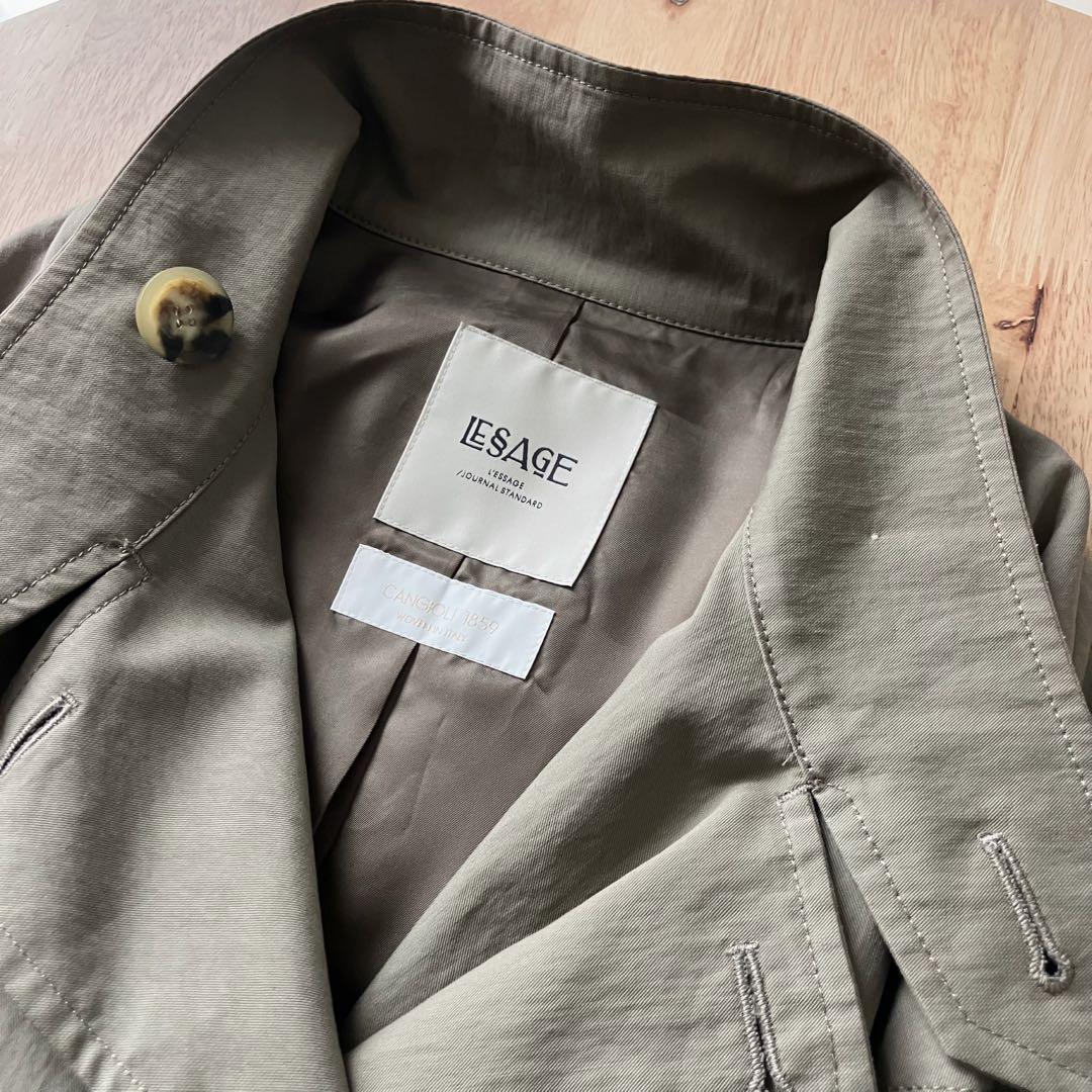 L'ESSAGE CANGIOLI ギャバ スタンドショートコート トレンチ