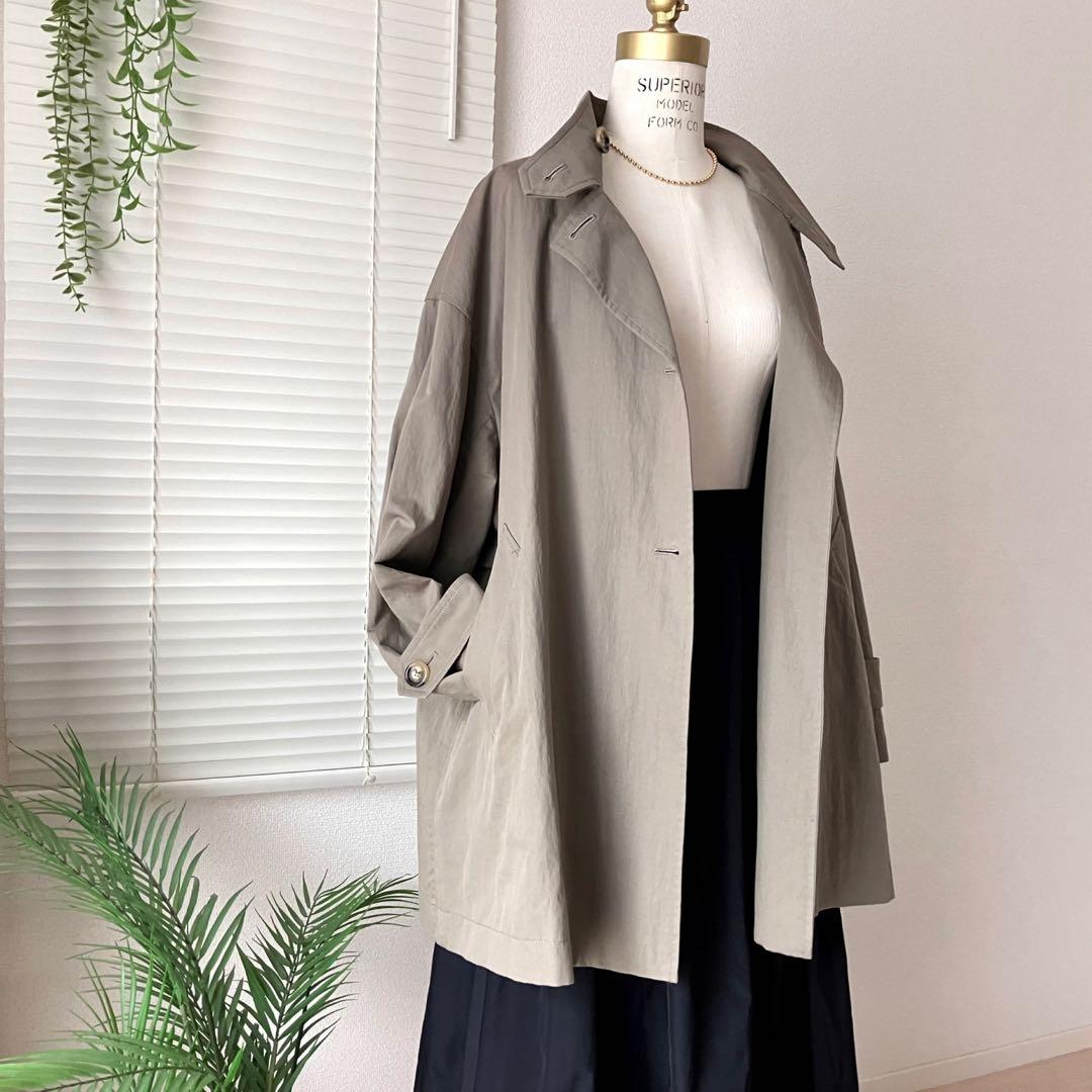 L'ESSAGE CANGIOLI ギャバ スタンドショートコート トレンチ