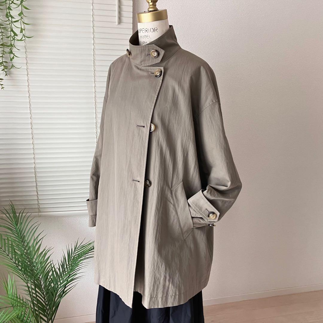 L'ESSAGE CANGIOLI ギャバ スタンドショートコート トレンチ