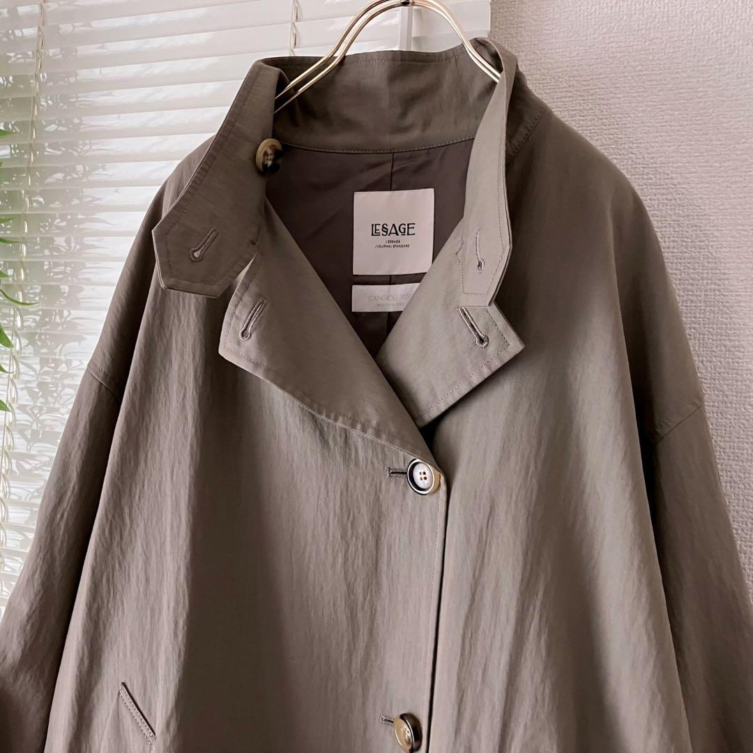L'ESSAGE CANGIOLI ギャバ スタンドショートコート トレンチ