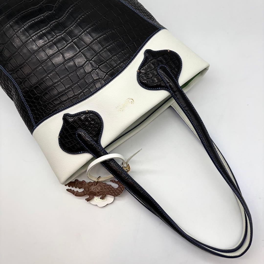 CIVINILE チビナイル トートバッグ 本クロコダイル ジータ チャーム付き