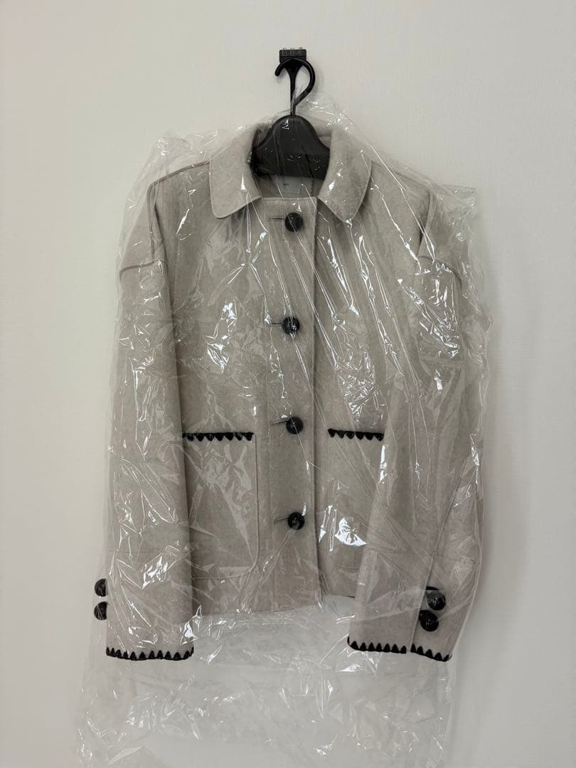 新品未使用タグ付き　yori ハマグリウールショートコート　グレー