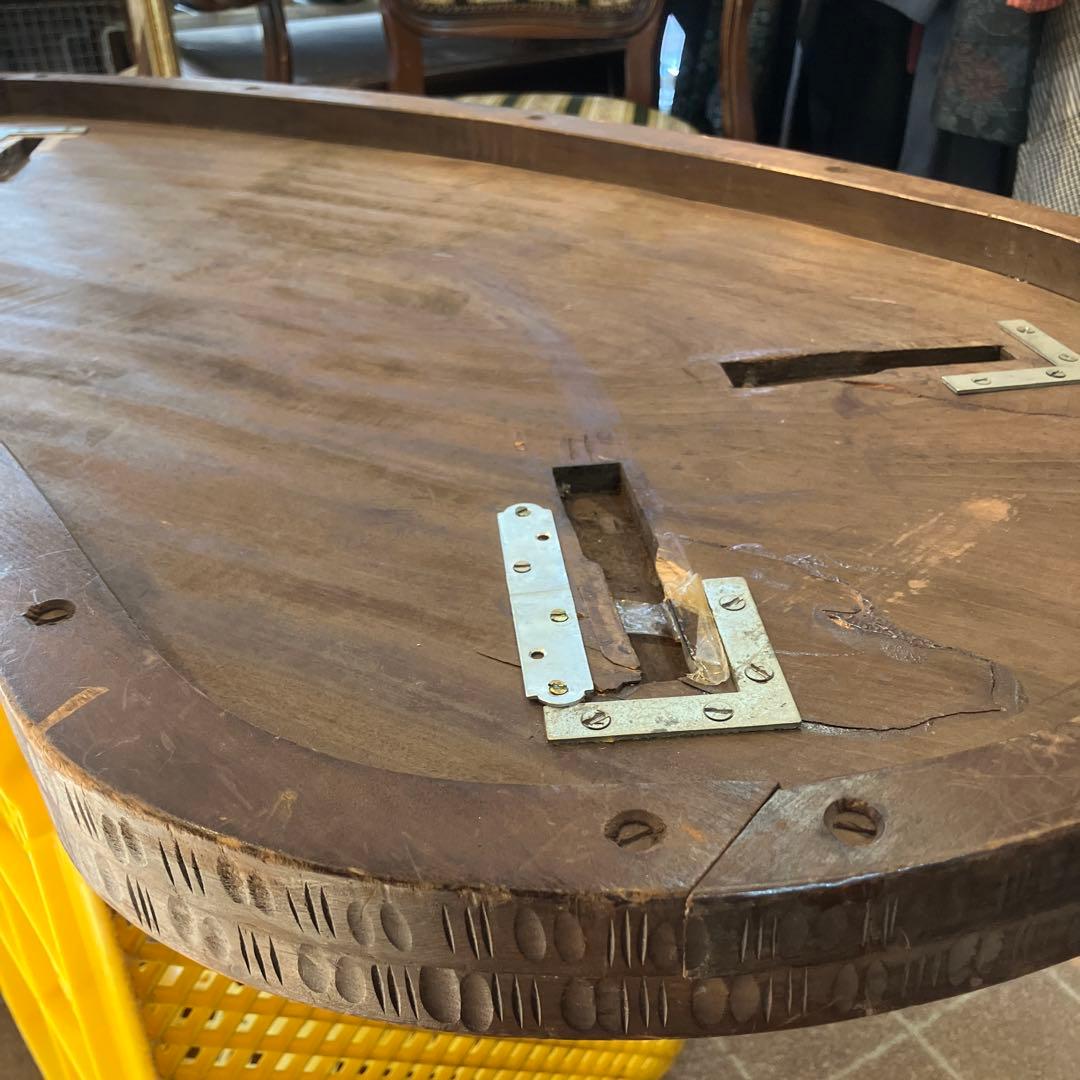 難あり　値下げしました　伝統工芸 軽井沢彫り 桜 彫刻 時代 座卓