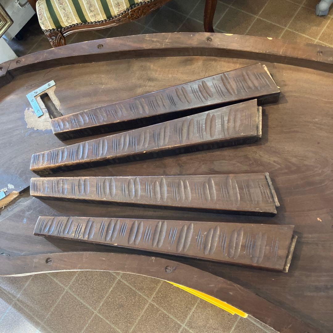 難あり　値下げしました　伝統工芸 軽井沢彫り 桜 彫刻 時代 座卓