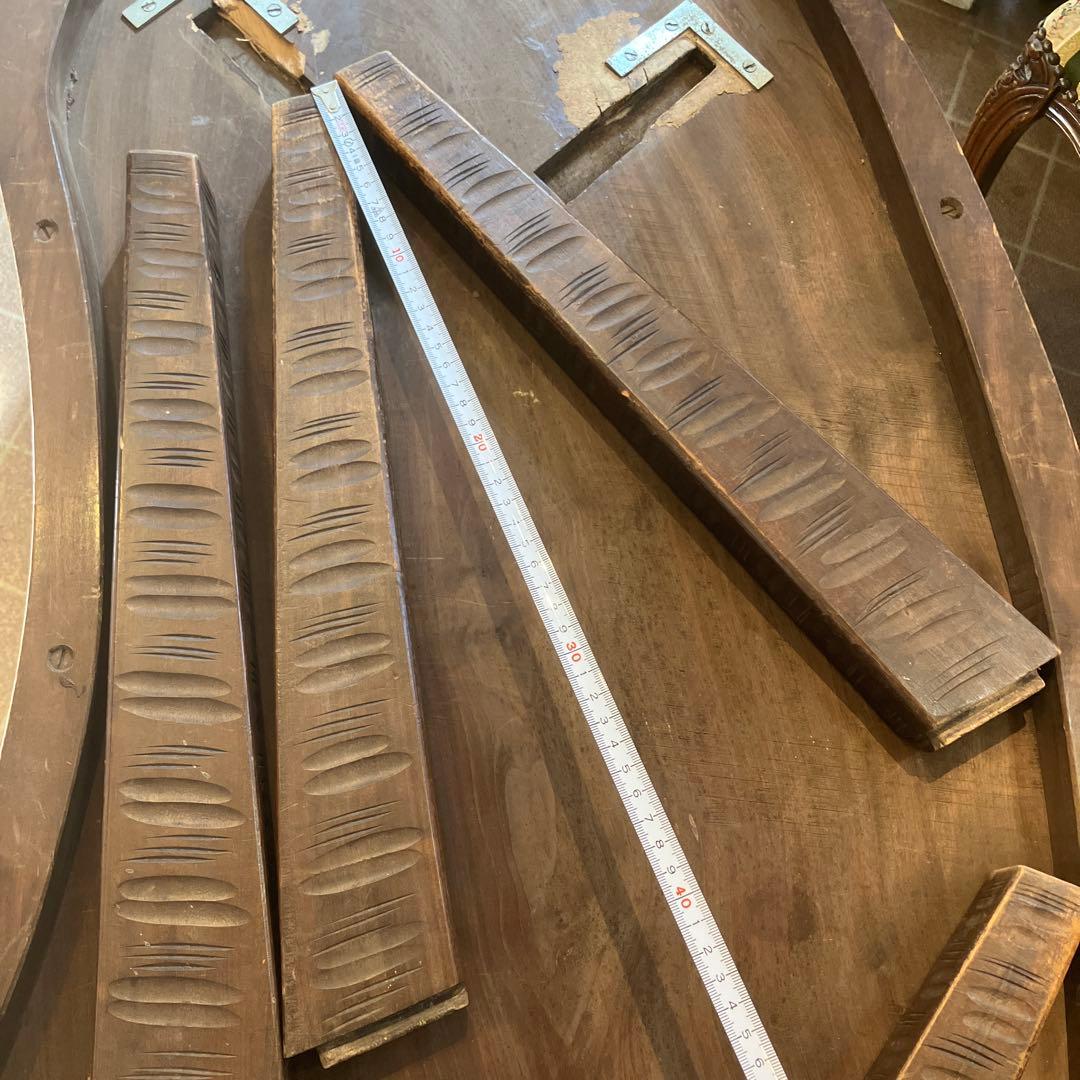 難あり　値下げしました　伝統工芸 軽井沢彫り 桜 彫刻 時代 座卓