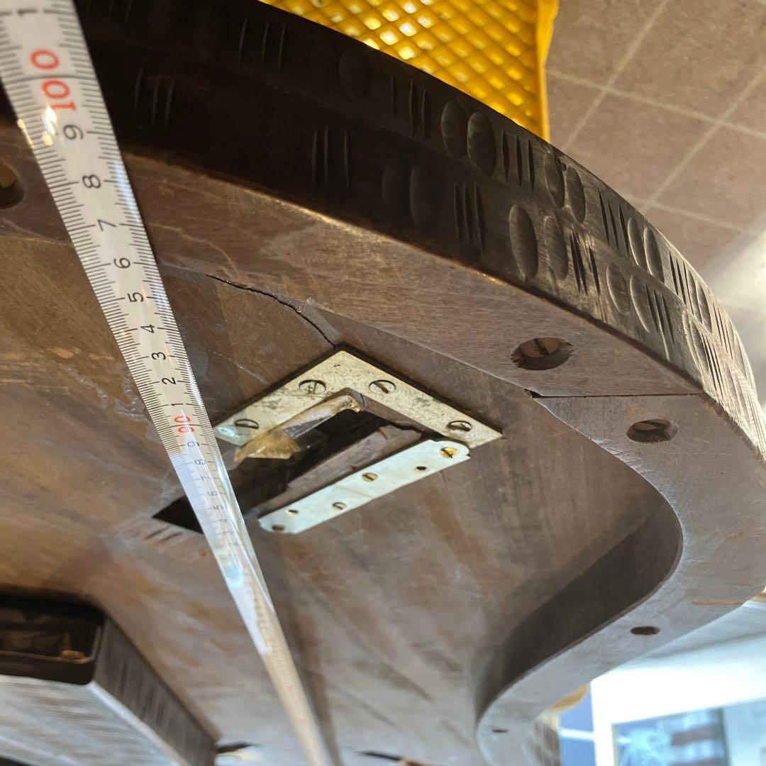 難あり　値下げしました　伝統工芸 軽井沢彫り 桜 彫刻 時代 座卓