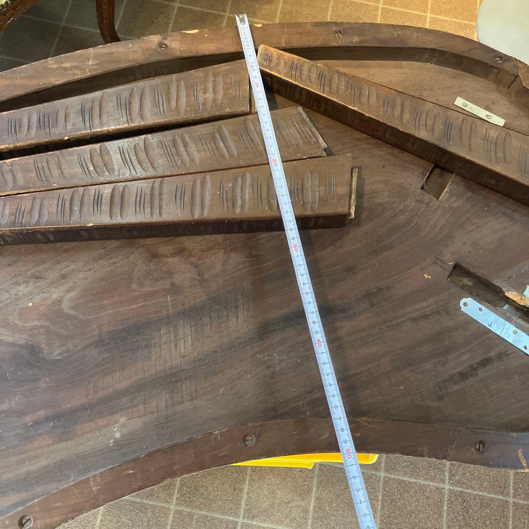 難あり　値下げしました　伝統工芸 軽井沢彫り 桜 彫刻 時代 座卓