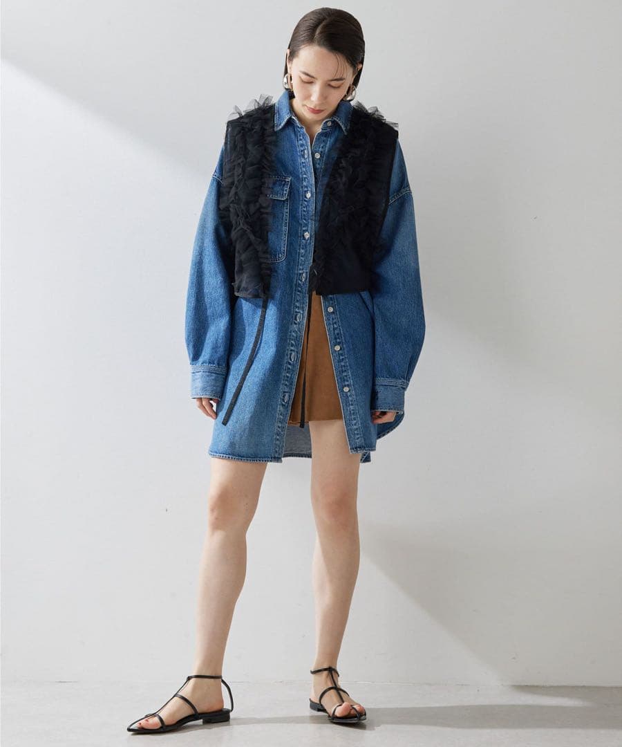 Whim Gazette 【インフルエンサーコラボ】刺繍デニムシャツ美品