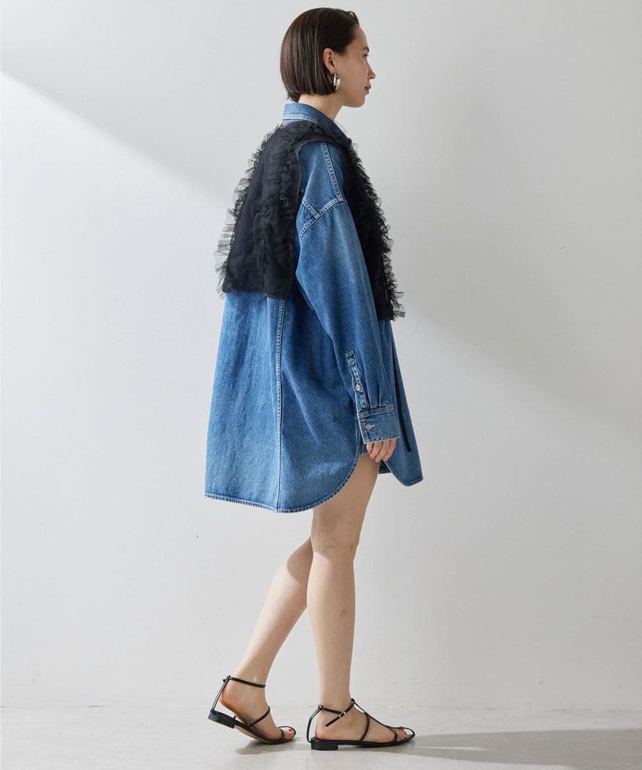 Whim Gazette 【インフルエンサーコラボ】刺繍デニムシャツ美品