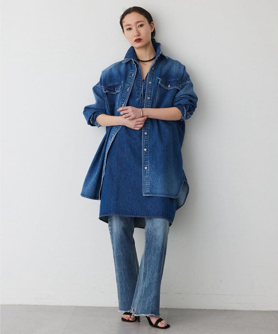 Whim Gazette 【インフルエンサーコラボ】刺繍デニムシャツ美品