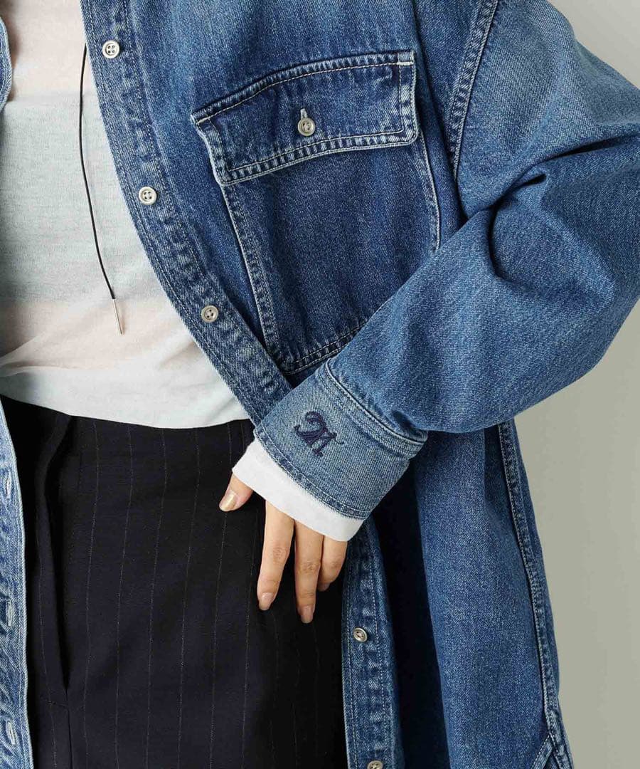 Whim Gazette 【インフルエンサーコラボ】刺繍デニムシャツ美品