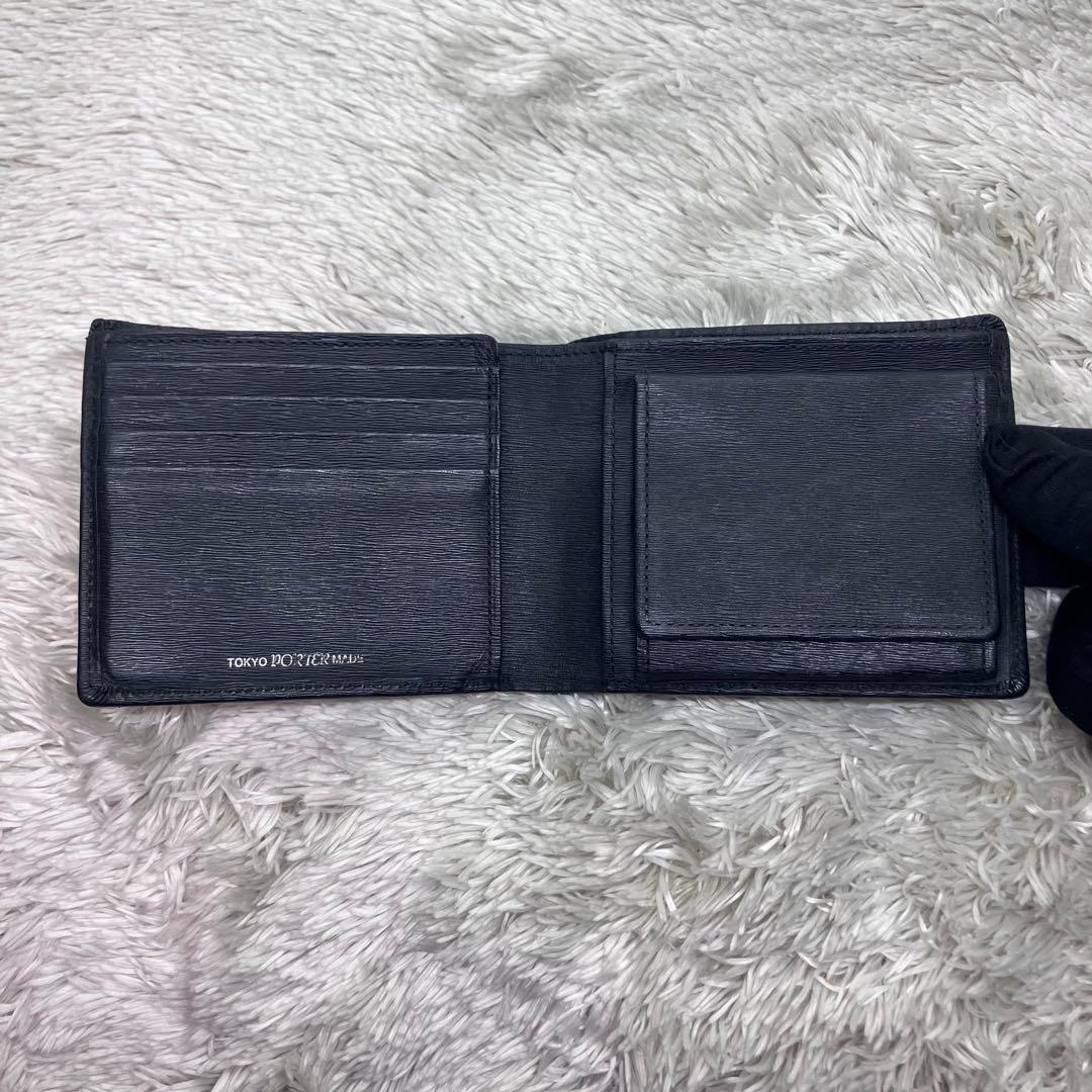 美品✨Porter カレント 二つ折り財布 フラップ ロゴプレート