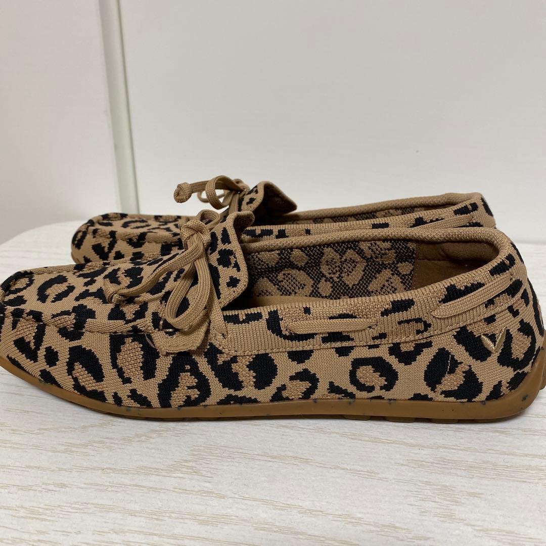 ビバイアVIVAIAスクエアトゥ モカシンタイプ ローファーヒョウ柄39サイズ