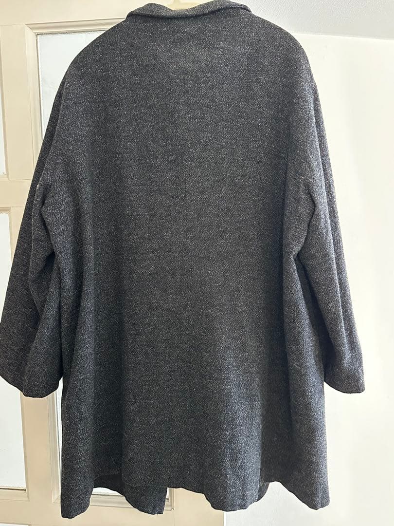 Y's ワイズ ヨウジヤマモト ウールロングコート 丸襟 グレー