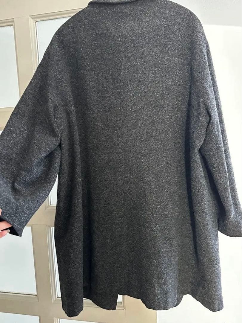 Y's ワイズ ヨウジヤマモト ウールロングコート 丸襟 グレー